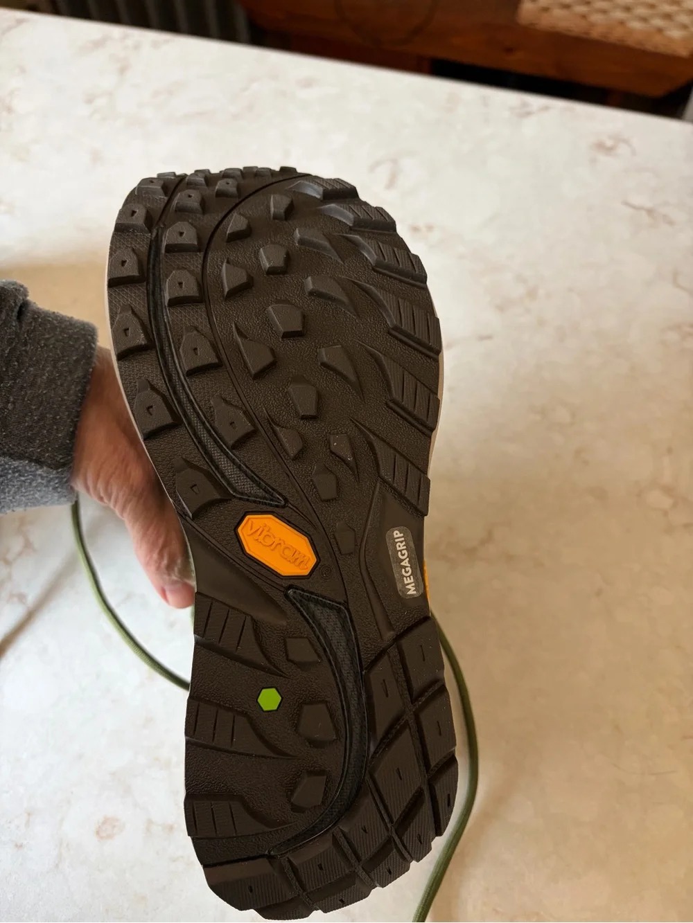 Women’s TOPO New Trailventure 2 WP Hiking Boot Green Tan Vibram Sole Size 6.0